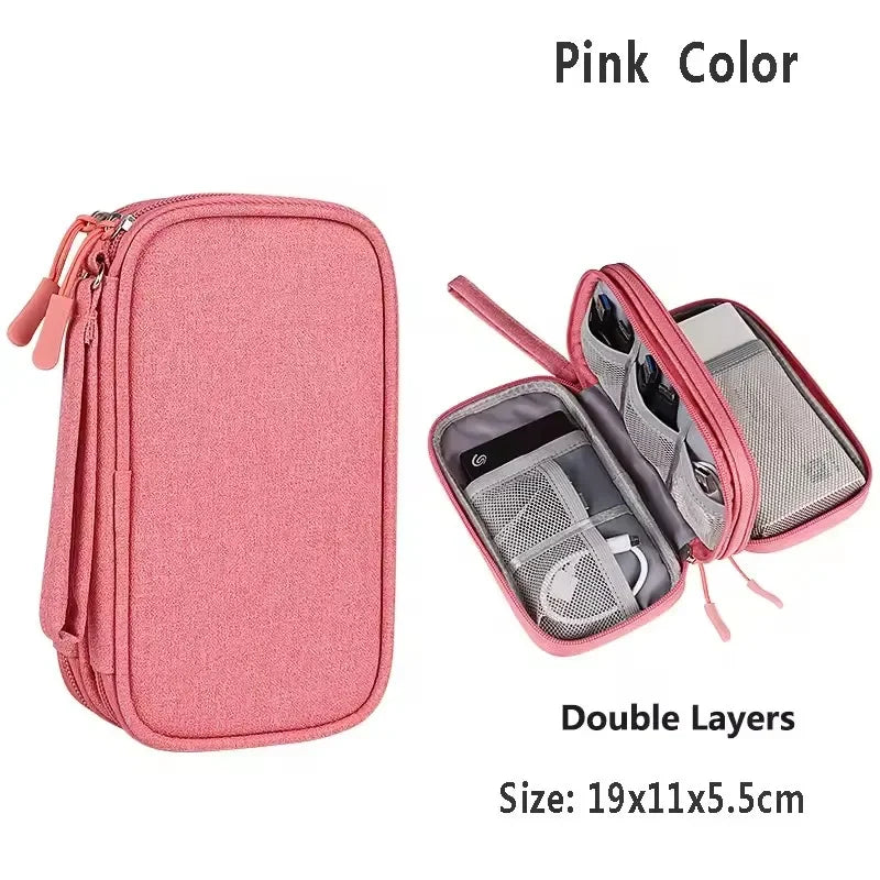 Travel Cable Bag Portable Digital Storage Pouch Charger Data Cable USB Bag Organizer Waterproof Electronic Accessory Storage Bag