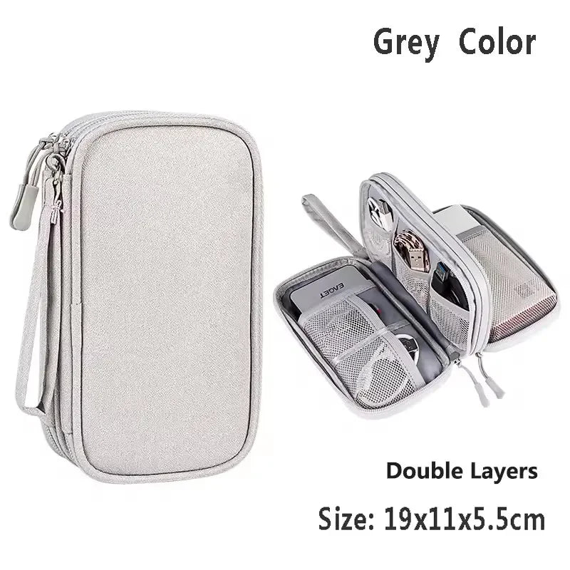 Travel Cable Bag Portable Digital Storage Pouch Charger Data Cable USB Bag Organizer Waterproof Electronic Accessory Storage Bag