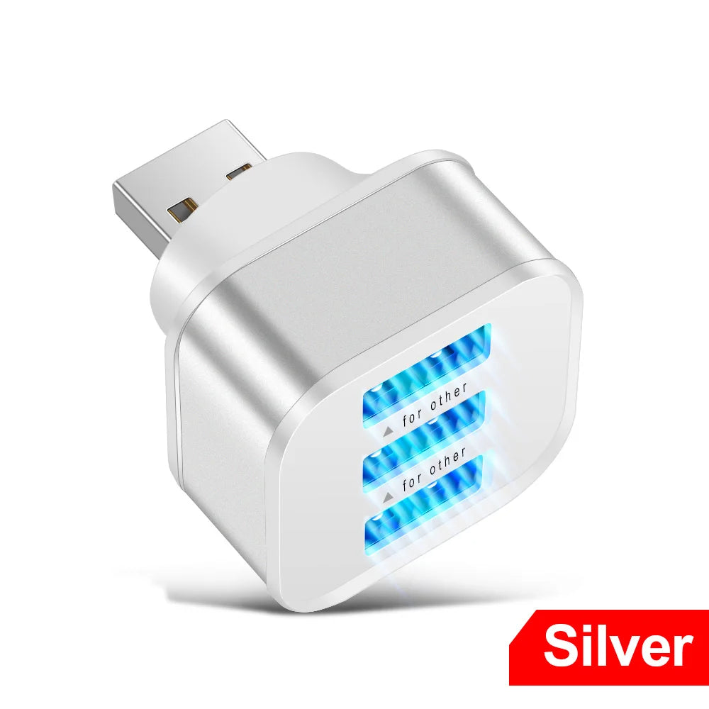 3 Port USB Slots Adaptor Extender USB 3 in 1 2.0 Multple USB Interface Extender USB Splitter Hub Auto Electronics Accessories
