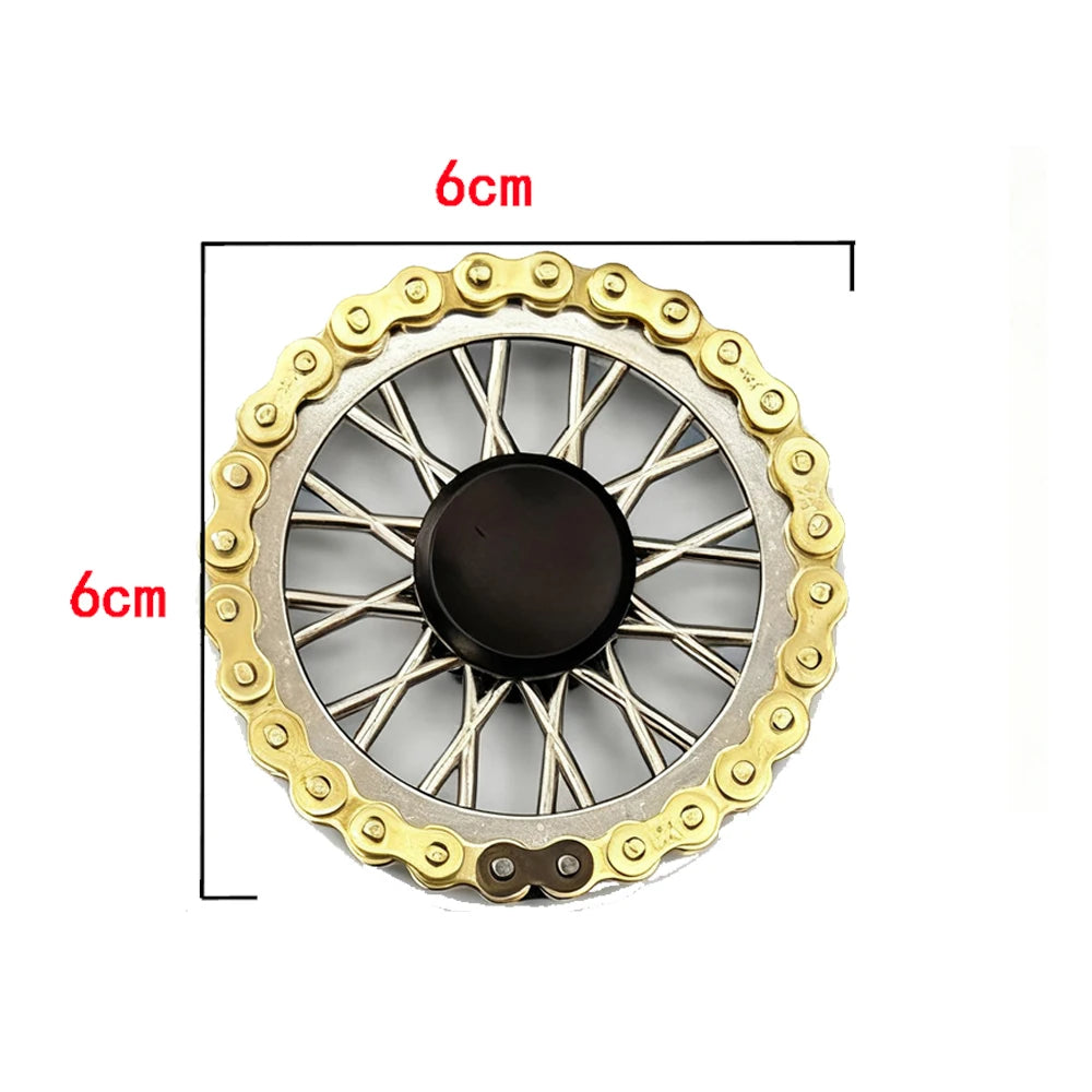 Metal Sprockets Flywheel Gear Fingertip Gyro Fidgeting Spinner Antistress Anxiety Bike Chains Spinner Fidget Toys for Adult Kids