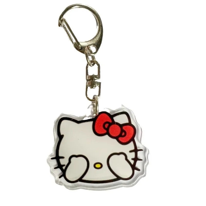 Sanrio Hello Kitty Cartoon Keychain Anime Action Figures Cute Toys Cars Keys Schoolbag Decoration Models Children Birthday Gifts