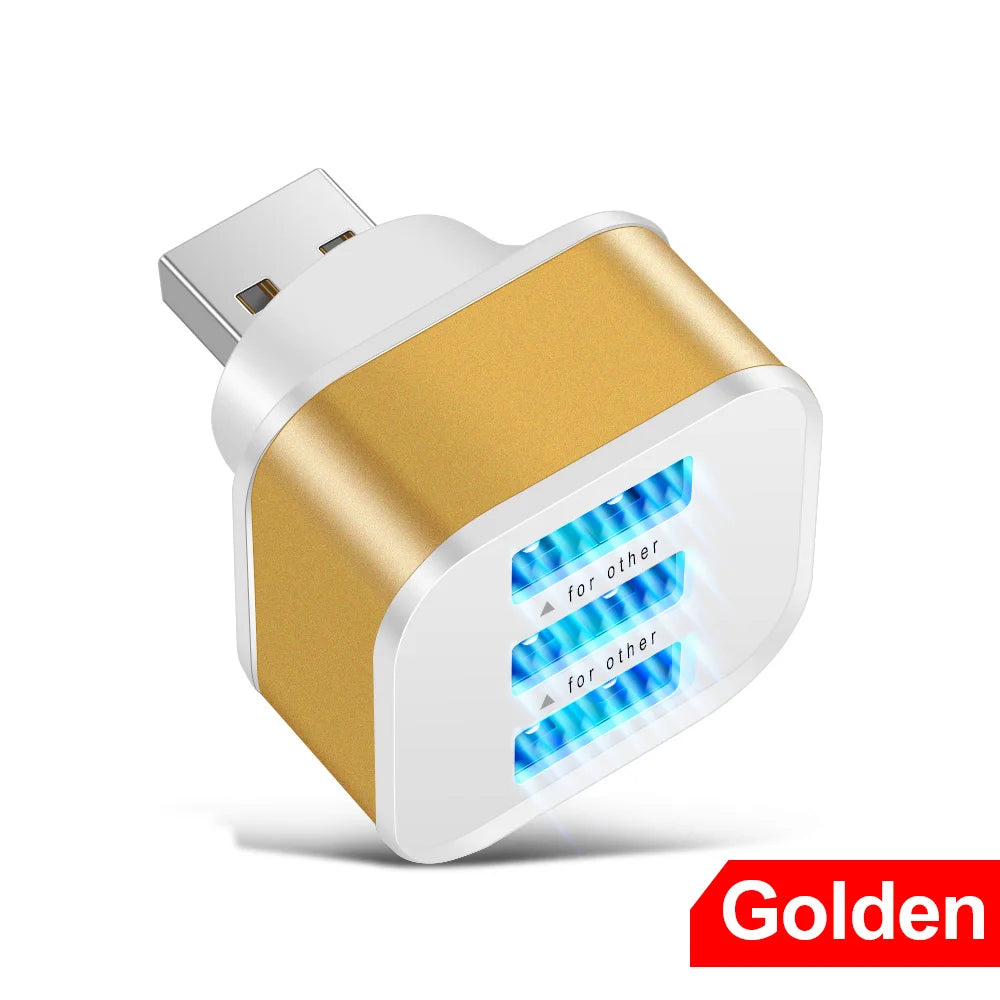 3 Port USB Slots Adaptor Extender USB 3 in 1 2.0 Multple USB Interface Extender USB Splitter Hub Auto Electronics Accessories