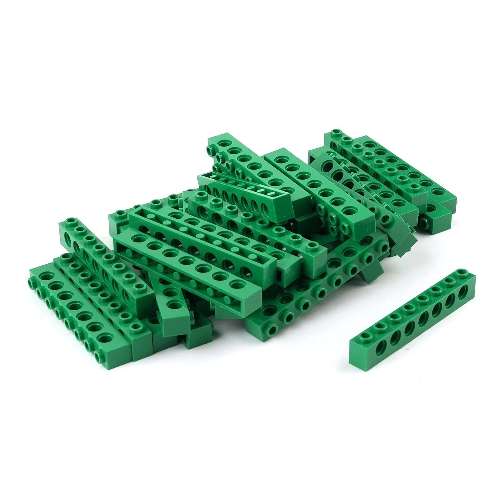 20PCS 3702 Building Blocks Technology Parts 1x8 Beam with 7 Holes DIY Repair Arms Creative MOC Bricks Replacement Accessories