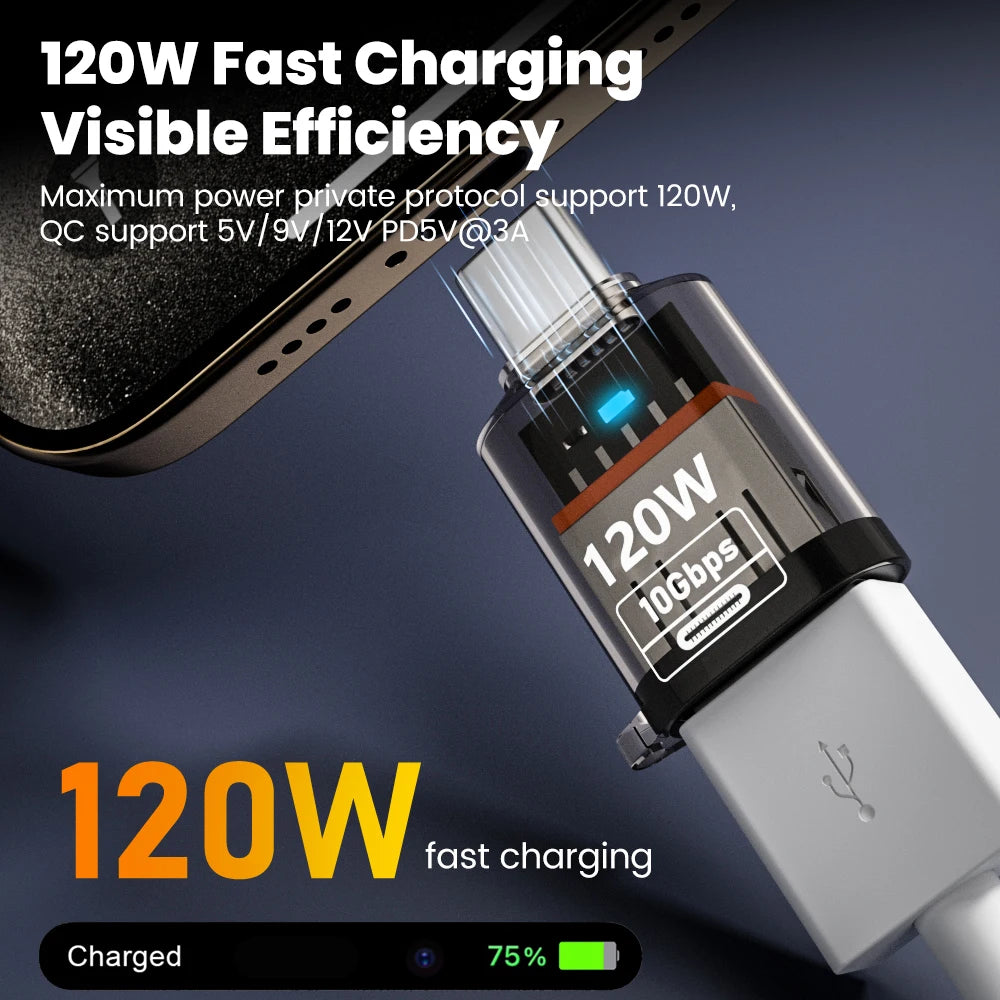 Olaf 120W Type C To USB A OTG Adapter USB 3.2 to Type C Fast Charging Connector For iPhone 15 16 Macbook iPad Huawei P60Xiaomi