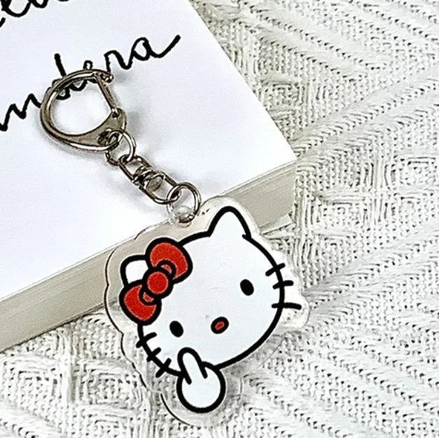 Sanrio Hello Kitty Cartoon Keychain Anime Action Figures Cute Toys Cars Keys Schoolbag Decoration Models Children Birthday Gifts