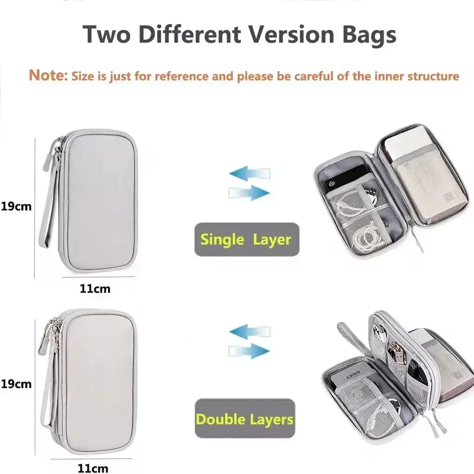 Travel Cable Bag Portable Digital Storage Pouch Charger Data Cable USB Bag Organizer Waterproof Electronic Accessory Storage Bag