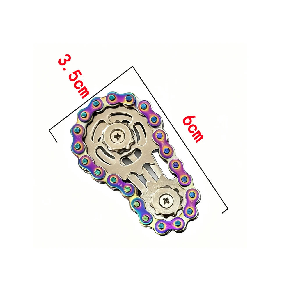 Metal Sprockets Flywheel Gear Fingertip Gyro Fidgeting Spinner Antistress Anxiety Bike Chains Spinner Fidget Toys for Adult Kids