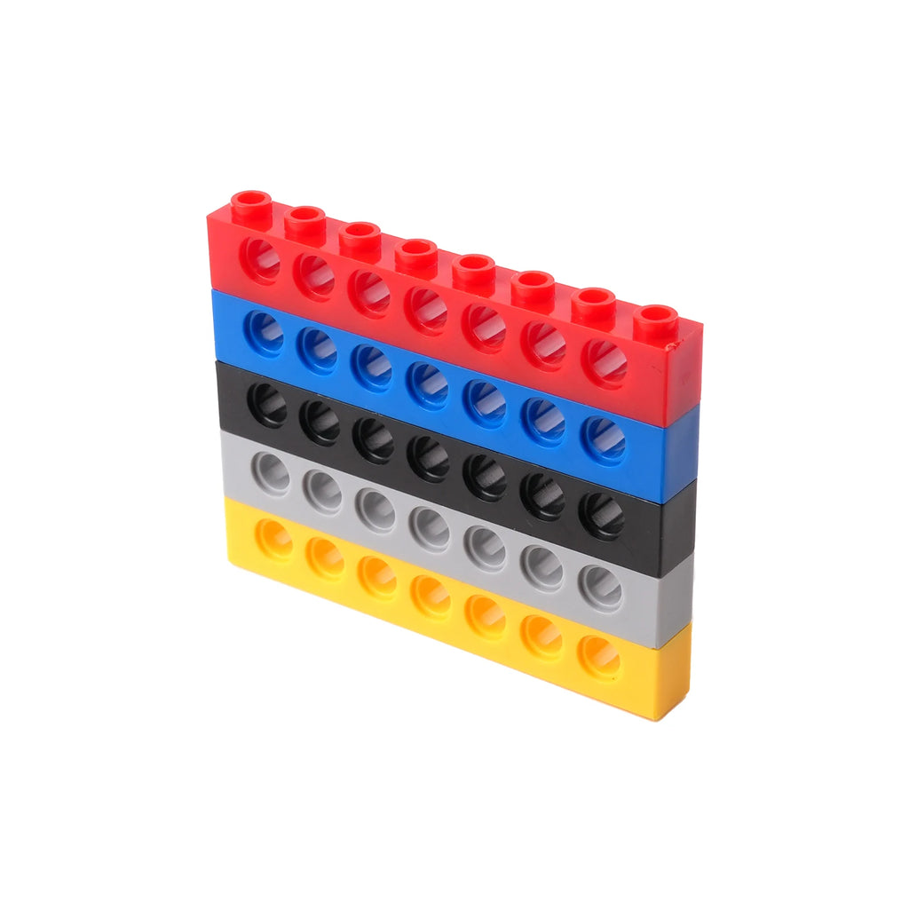 20PCS 3702 Building Blocks Technology Parts 1x8 Beam with 7 Holes DIY Repair Arms Creative MOC Bricks Replacement Accessories