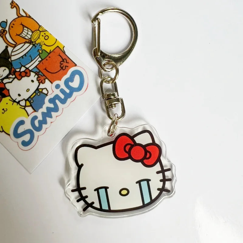 Sanrio Hello Kitty Cartoon Keychain Anime Action Figures Cute Toys Cars Keys Schoolbag Decoration Models Children Birthday Gifts