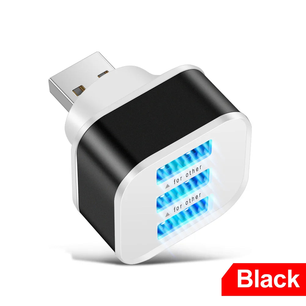3 Port USB Slots Adaptor Extender USB 3 in 1 2.0 Multple USB Interface Extender USB Splitter Hub Auto Electronics Accessories