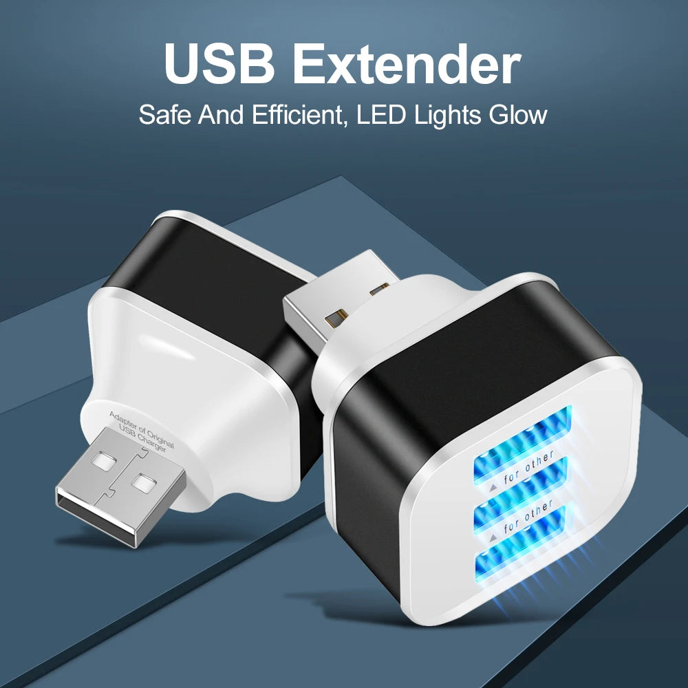 3 Port USB Slots Adaptor Extender USB 3 in 1 2.0 Multple USB Interface Extender USB Splitter Hub Auto Electronics Accessories