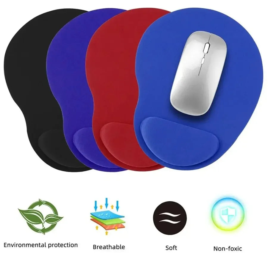 Ergonomic Mouse Pad with Wrist Rest Comfortable Wrist Support Non-Slip Soft Cushion for Computer Mouse - Office And Gaming