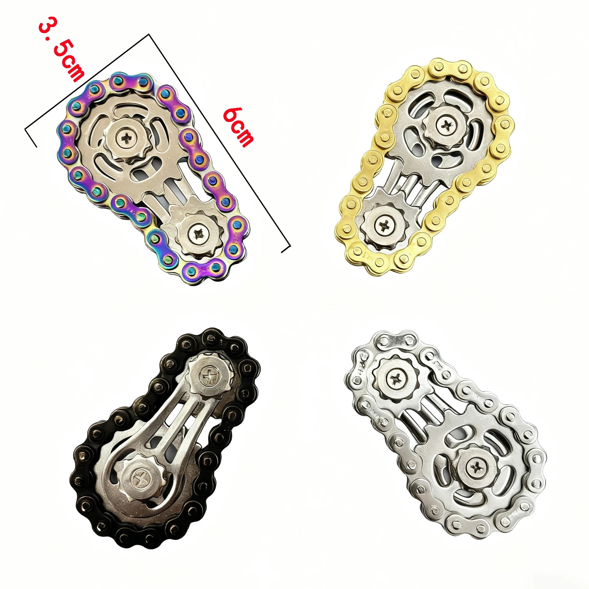 Metal Sprockets Flywheel Gear Fingertip Gyro Fidgeting Spinner Antistress Anxiety Bike Chains Spinner Fidget Toys for Adult Kids