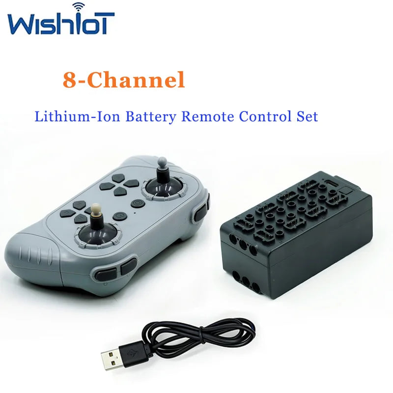 Rechargeable 8-Channel Lithium Battery +Remote Control Technology Building Block Parts Assembly Toy MOC Bricks Motor Accessories