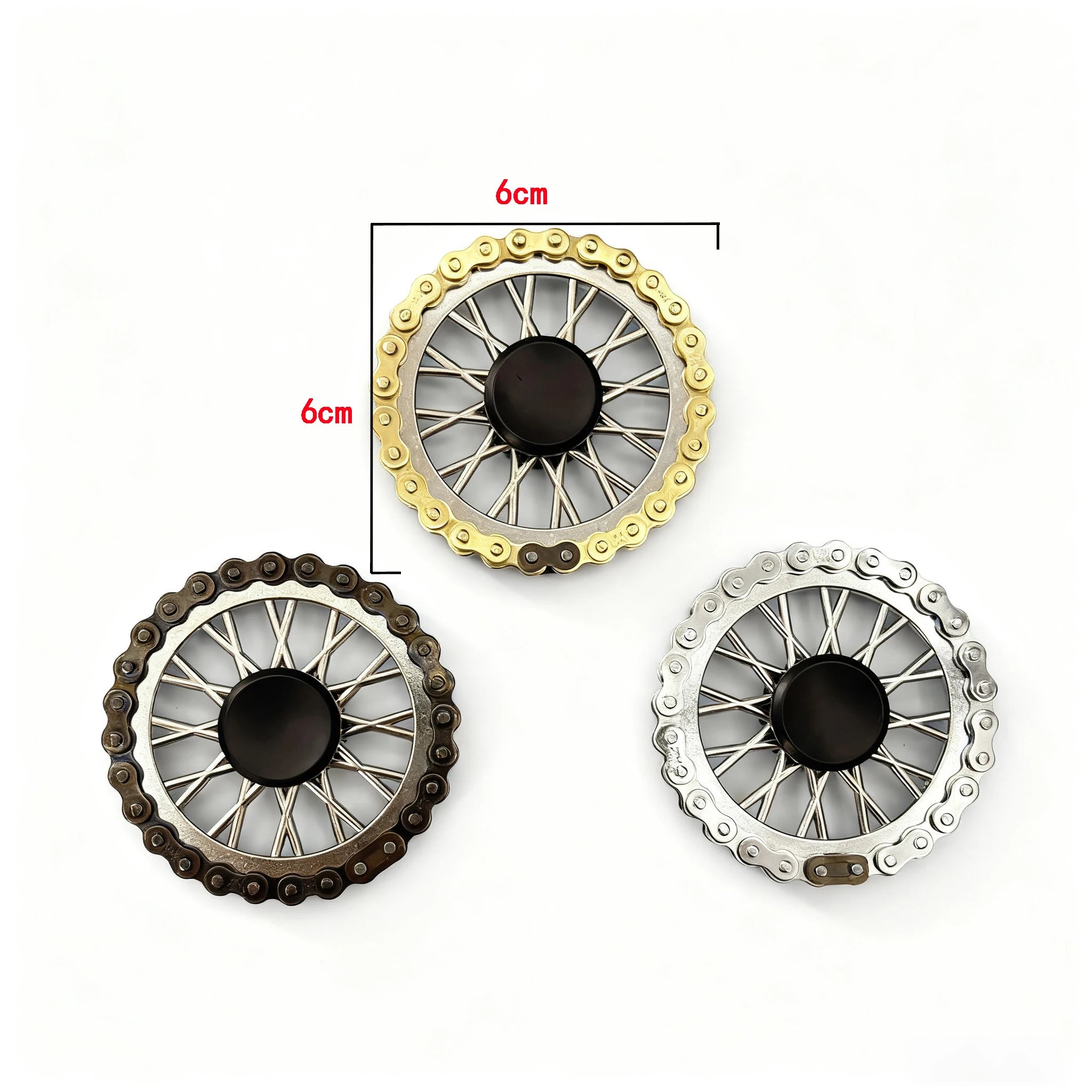 Metal Sprockets Flywheel Gear Fingertip Gyro Fidgeting Spinner Antistress Anxiety Bike Chains Spinner Fidget Toys for Adult Kids
