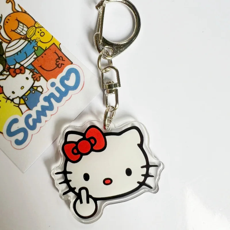 Sanrio Hello Kitty Cartoon Keychain Anime Action Figures Cute Toys Cars Keys Schoolbag Decoration Models Children Birthday Gifts